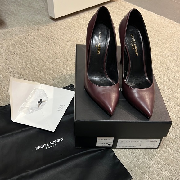 Saint Laurent 105mm Cordovan Leather Pump size 38 - Picture 1 of 4
